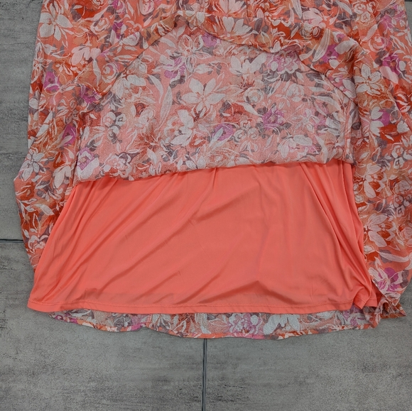 Torrid Women's Orange Floral Short Sleeve Maxi Dress Size 3x - Picture 9 of 12